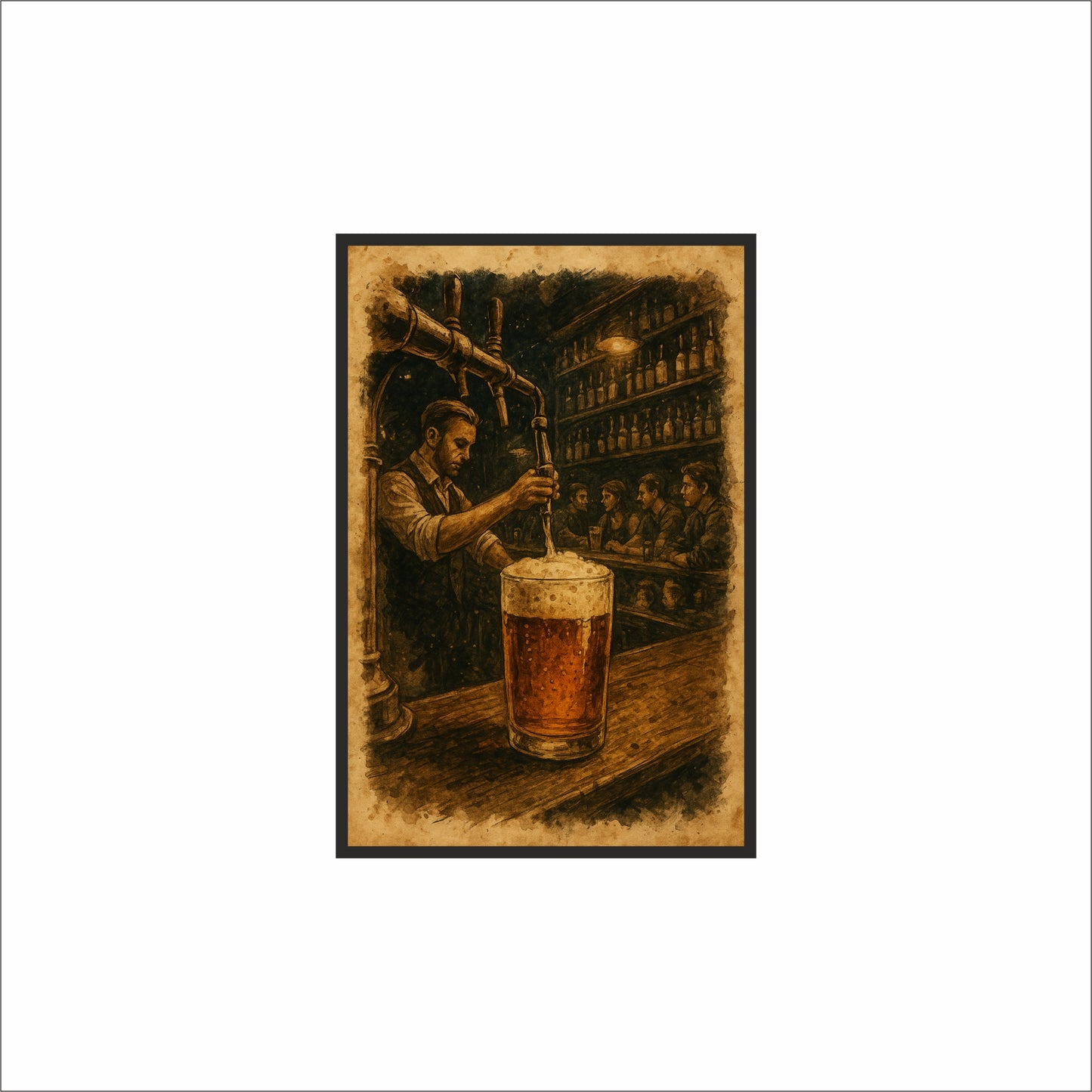 “Vintage Pour – The Classic Pub Moment” 🍺🕯️