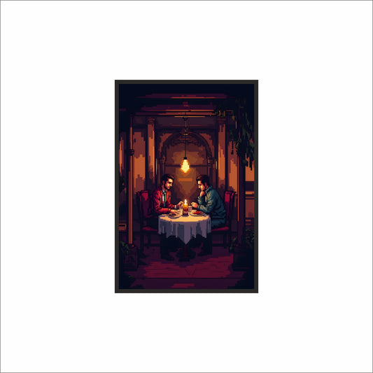 “The Gentlemen’s Dinner – A Quiet Night in Warm Light” 🍽️✨