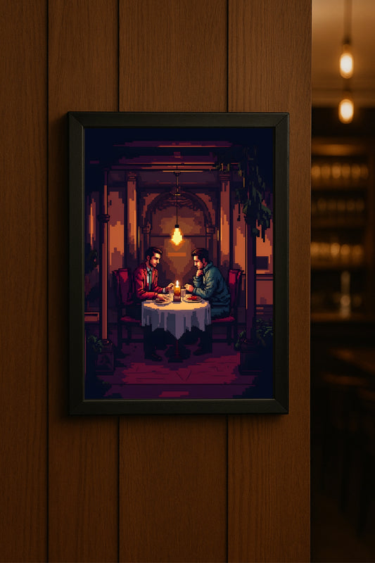 “The Gentlemen’s Dinner – A Quiet Night in Warm Light” 🍽️✨