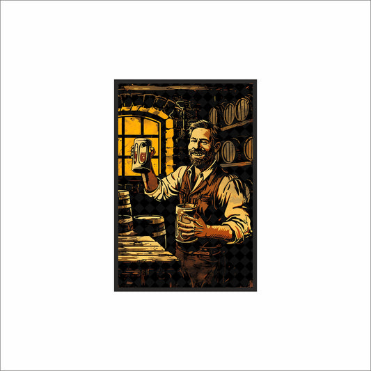 “The Barrel Master – Vintage Beer Cellar Art” 🍺🔥