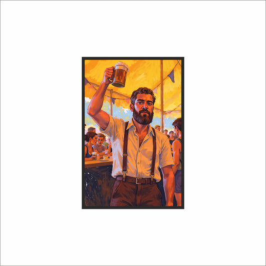 “The Cheers Man – Vintage Beer Fest Art” 🍺✨