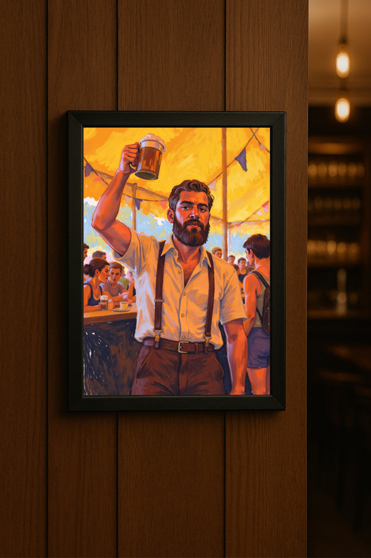 “The Cheers Man – Vintage Beer Fest Art” 🍺✨