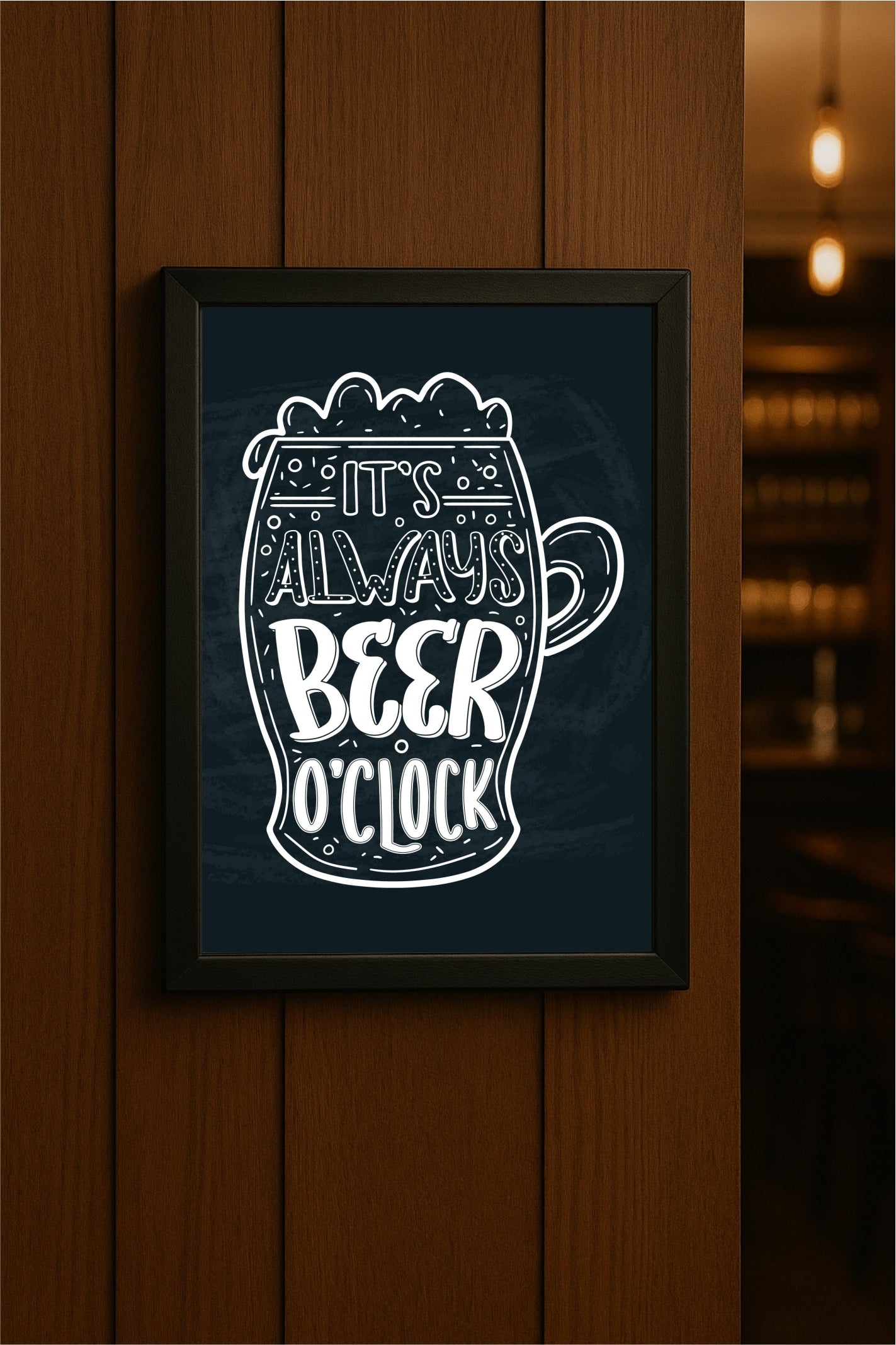 “Beer O’Clock – Chalk Style Bar Art” 🍻🖤