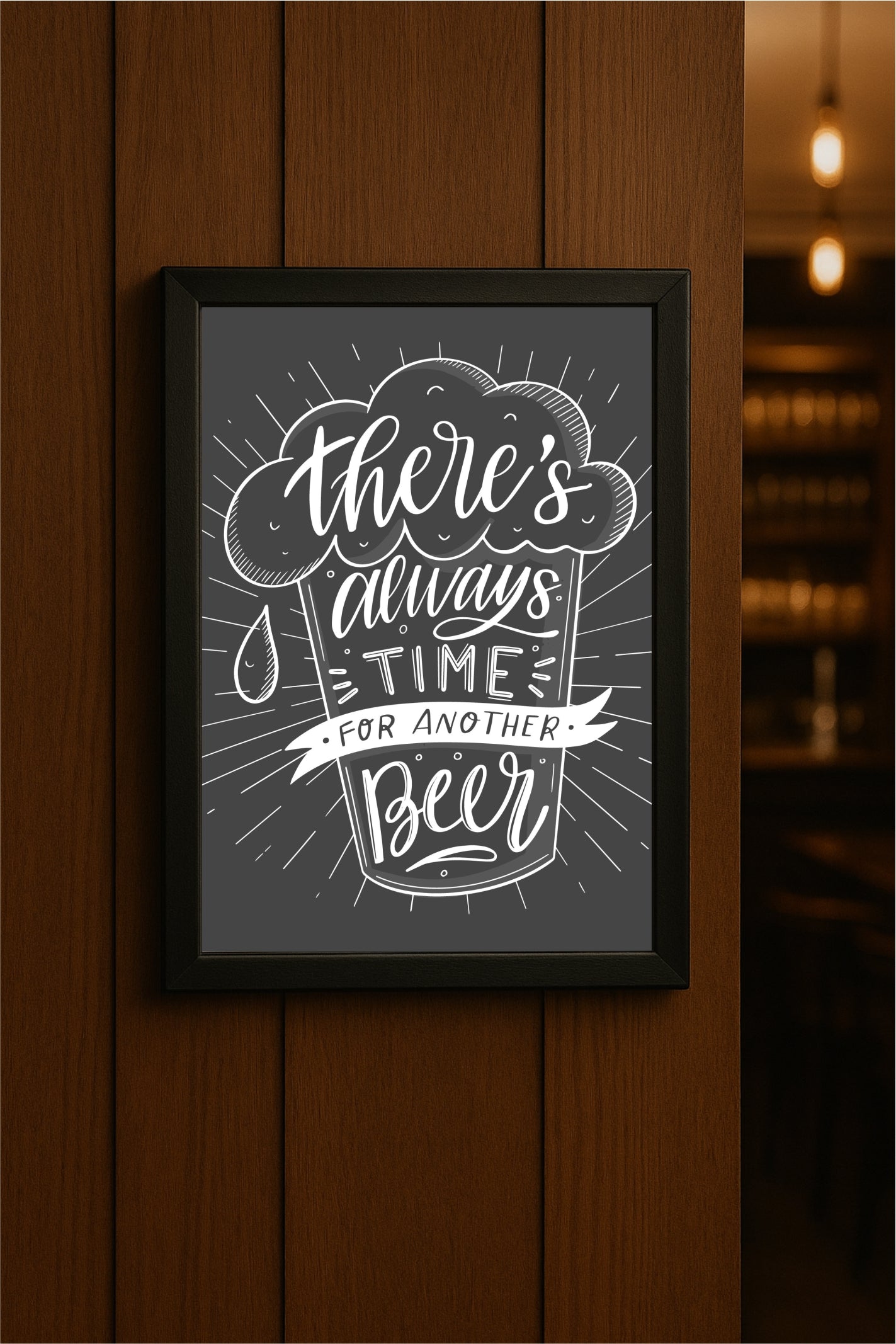 “Another Beer – Chalkboard Quote Art” 🍻🖤