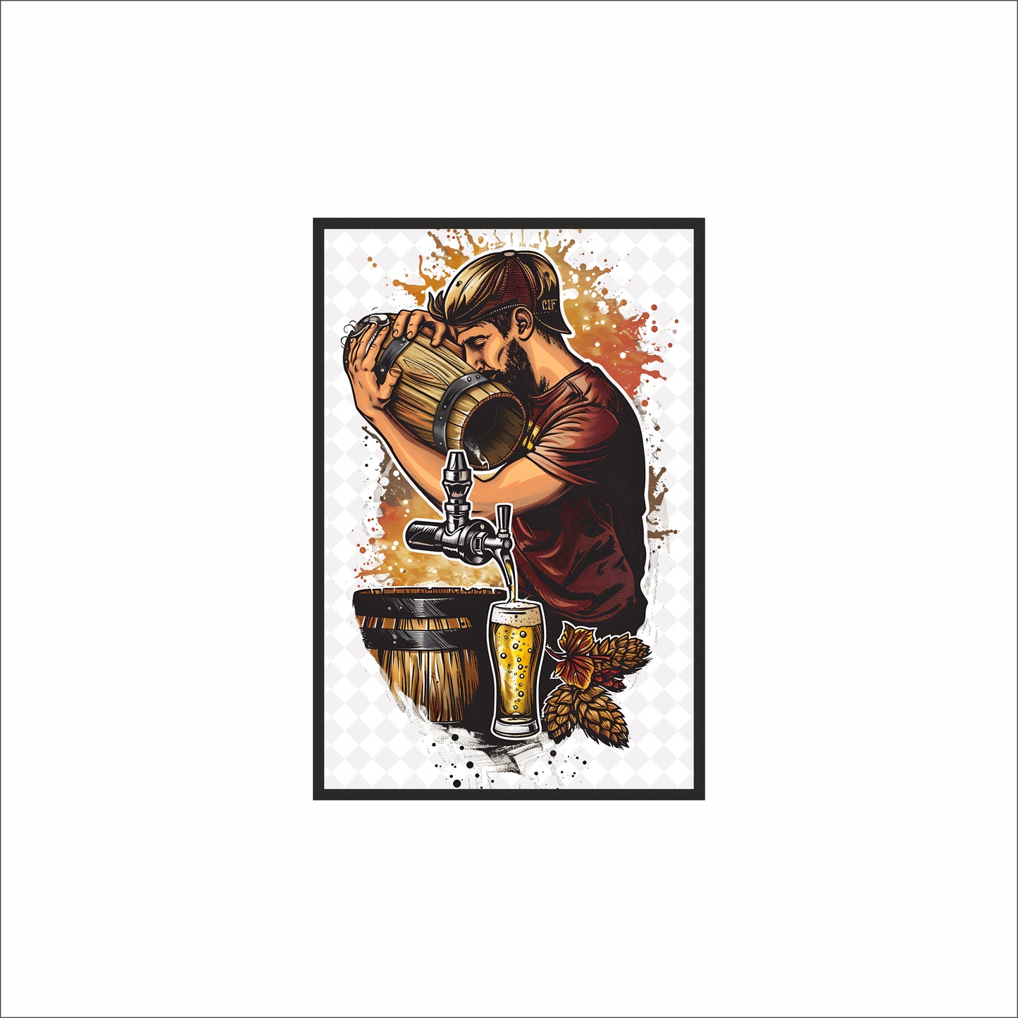“The Brewer’s Craft – Artisan Beer Art” 🍺👨‍🦱🧡