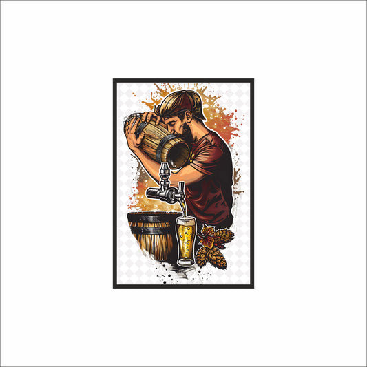 “The Brewer’s Craft – Artisan Beer Art” 🍺👨‍🦱🧡