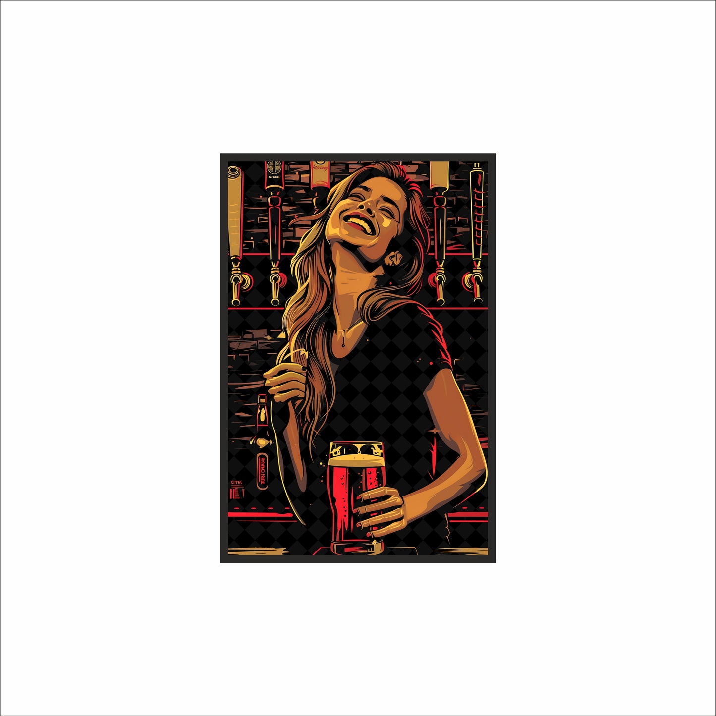 “Cheers Mood – Neon Bar Girl Art” 🍺🔥