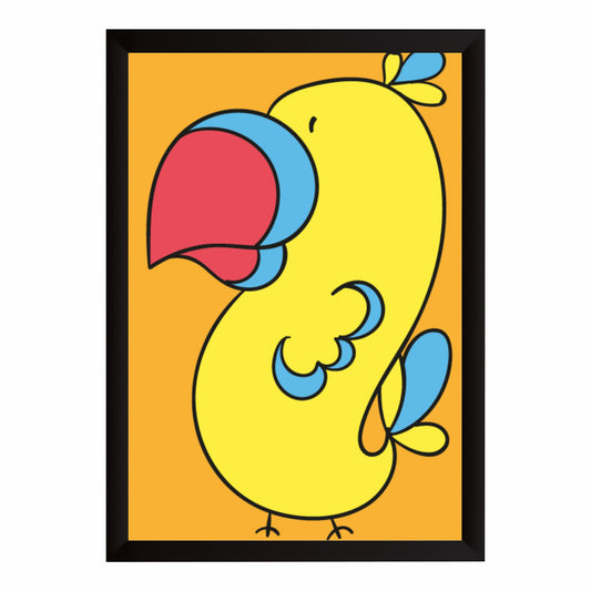 Cute Parrot Wall Art | Colorful Bird Kids Poster | Tropical Nursery Room Decor