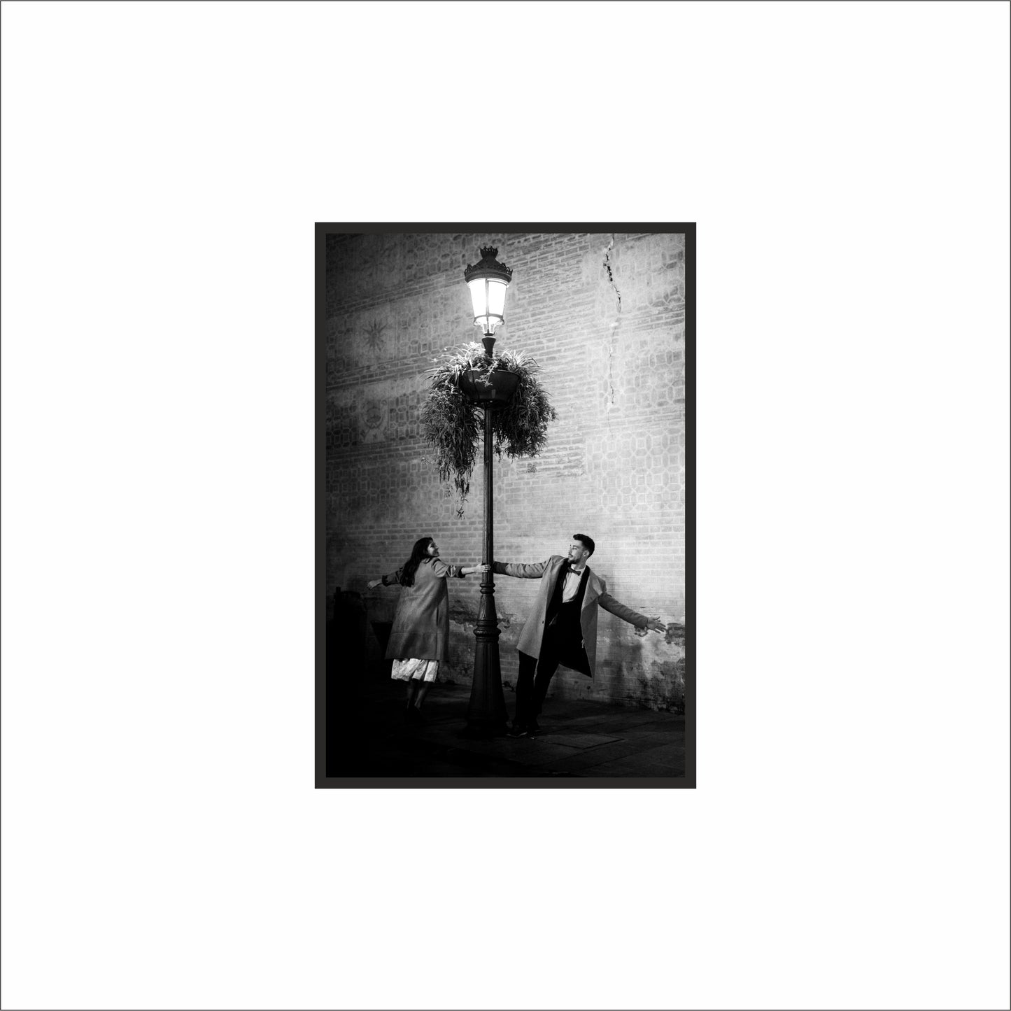 “Lamppost Waltz – Midnight Street Art” 🌙🖤