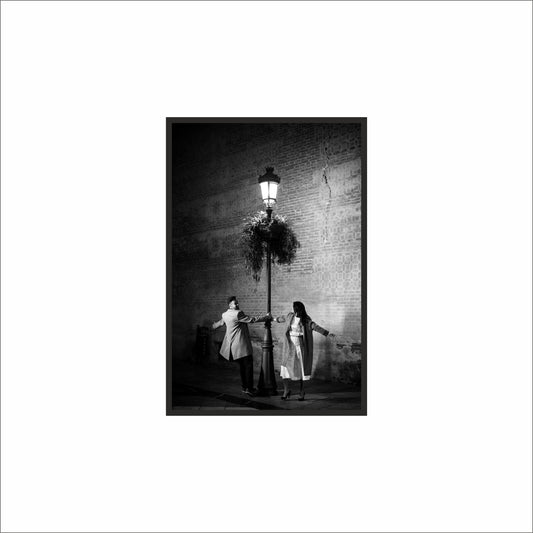 “Lamppost Waltz Wall Art Photo Frame – Classic Noir Street Art”