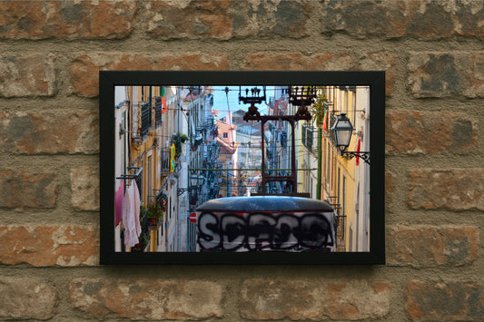 “City Descent – Urban Street Window Art” 🌆🚋