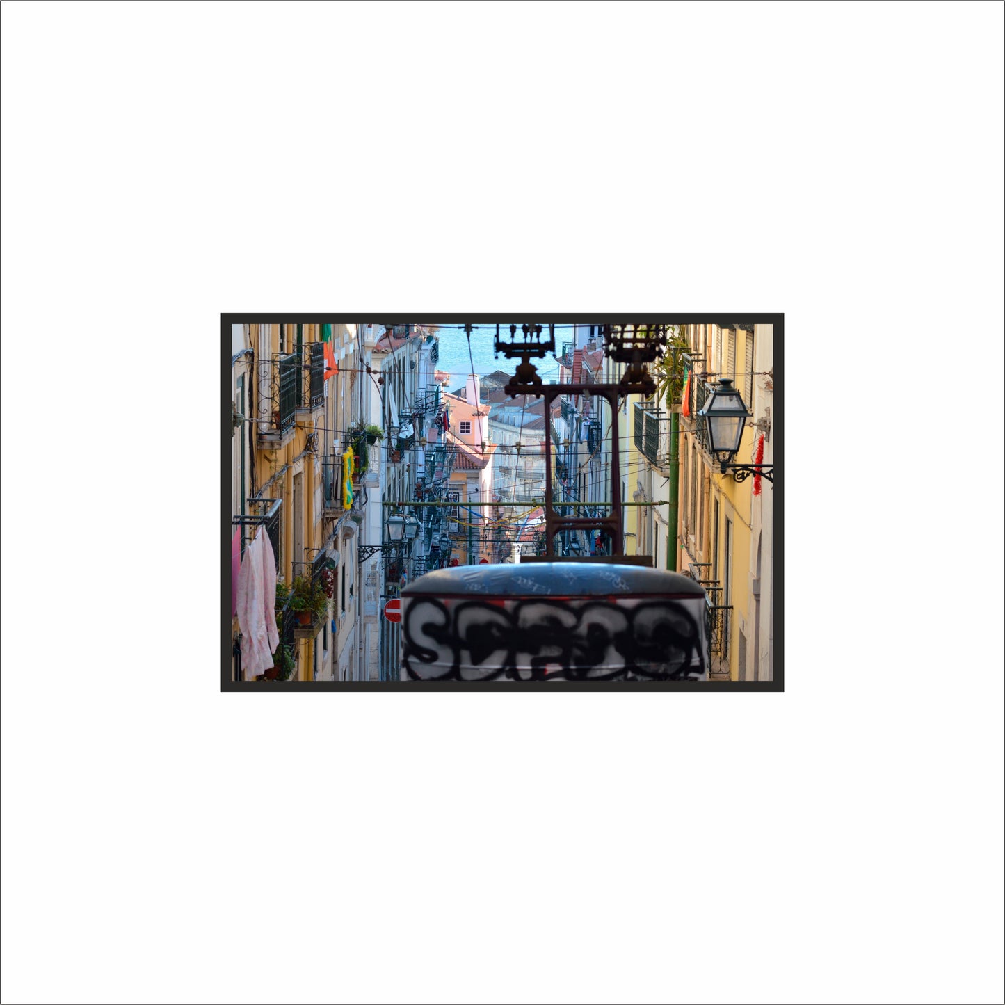 “City Descent – Urban Street Window Art” 🌆🚋