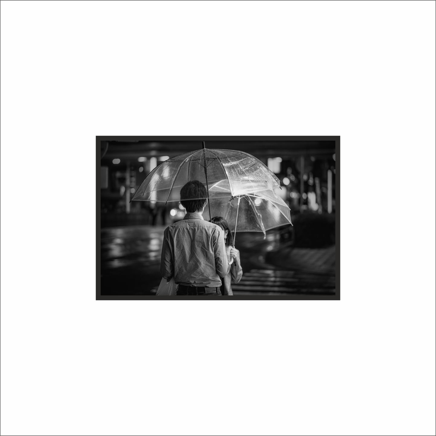 “Under the Umbrella – Night Street Romance” 🖤🌧️