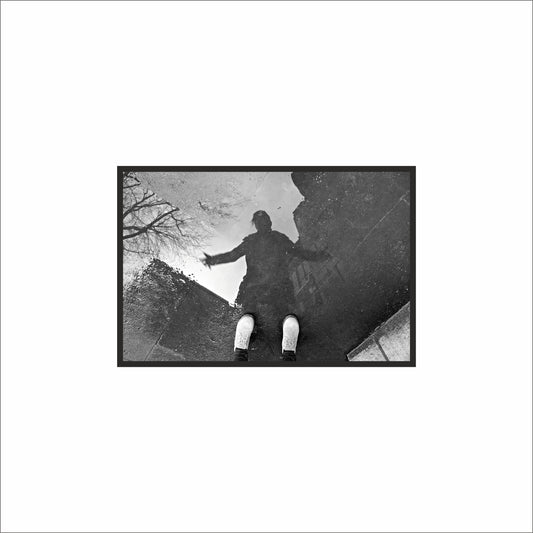 “Reflections Unseen – Urban Mirror Frame” 🖤🌧️