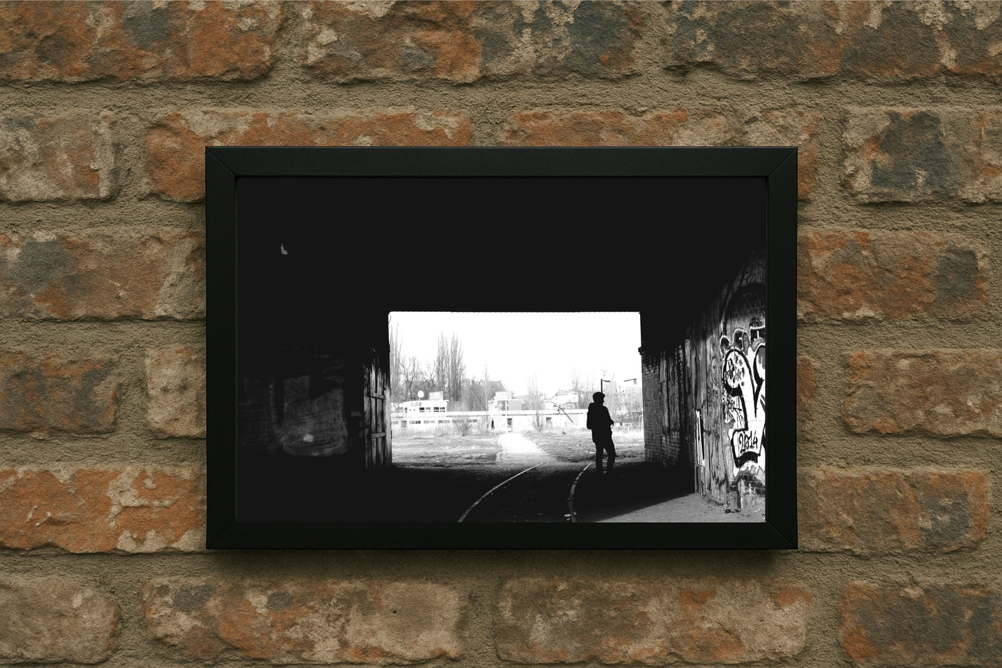 “Exit Frame – Urban Contrast Walk” 🖤🚶‍♂️