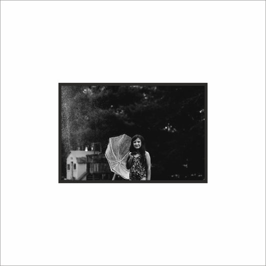 “Rainlight Innocence – Childhood Moment Frame” 🖤🌧️