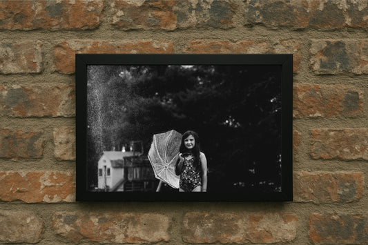 “Rainlight Innocence – Childhood Moment Frame” 🖤🌧️