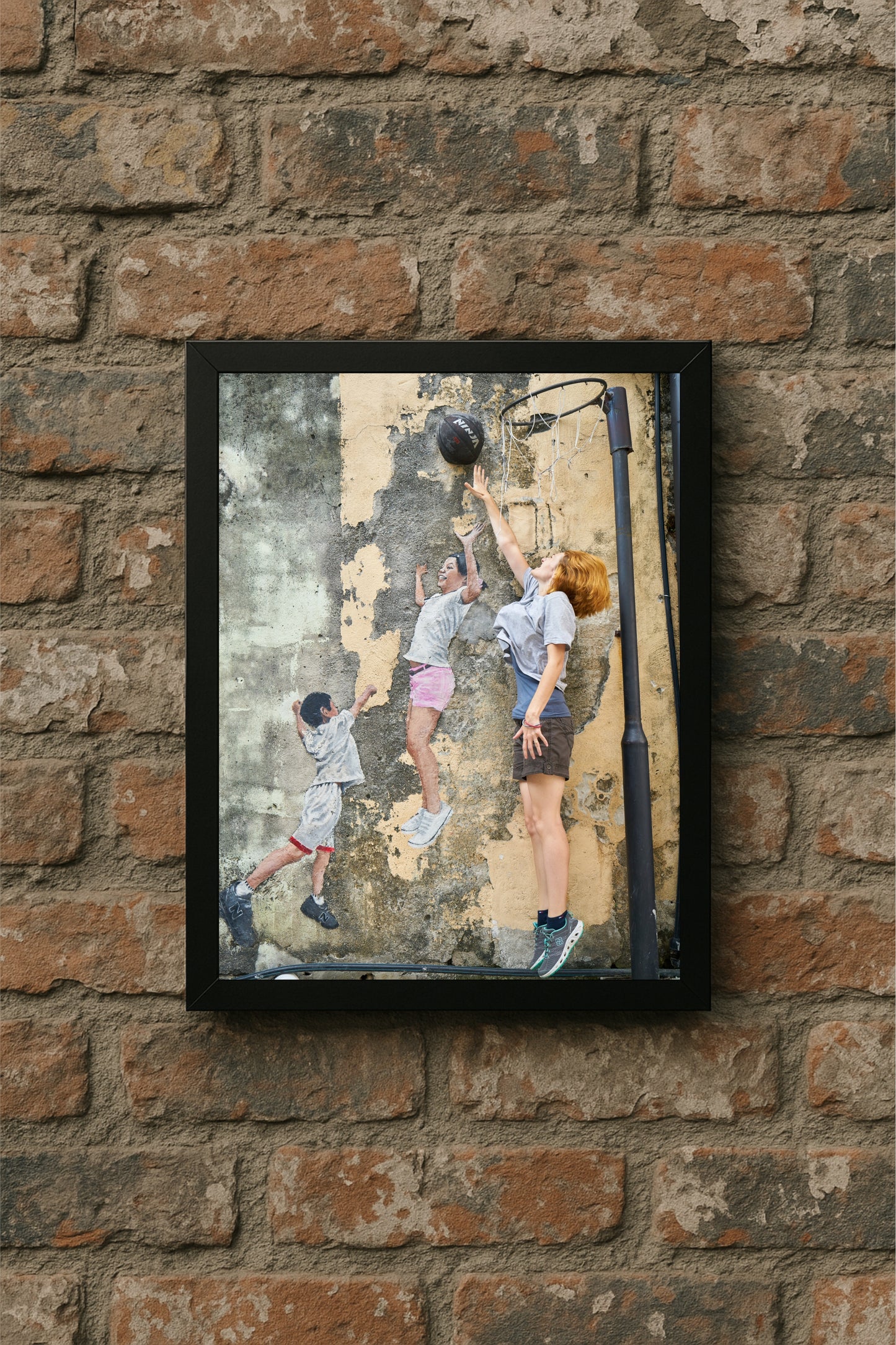 “Playful Reach – Street Art Interaction Frame” 🎨🏀