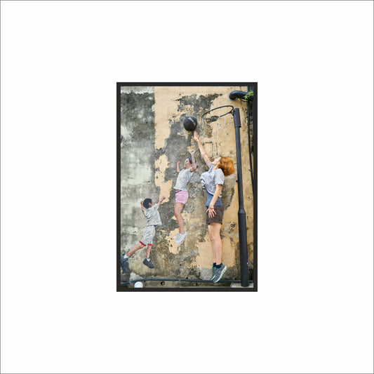 “Playful Reach – Street Art Interaction Frame” 🎨🏀