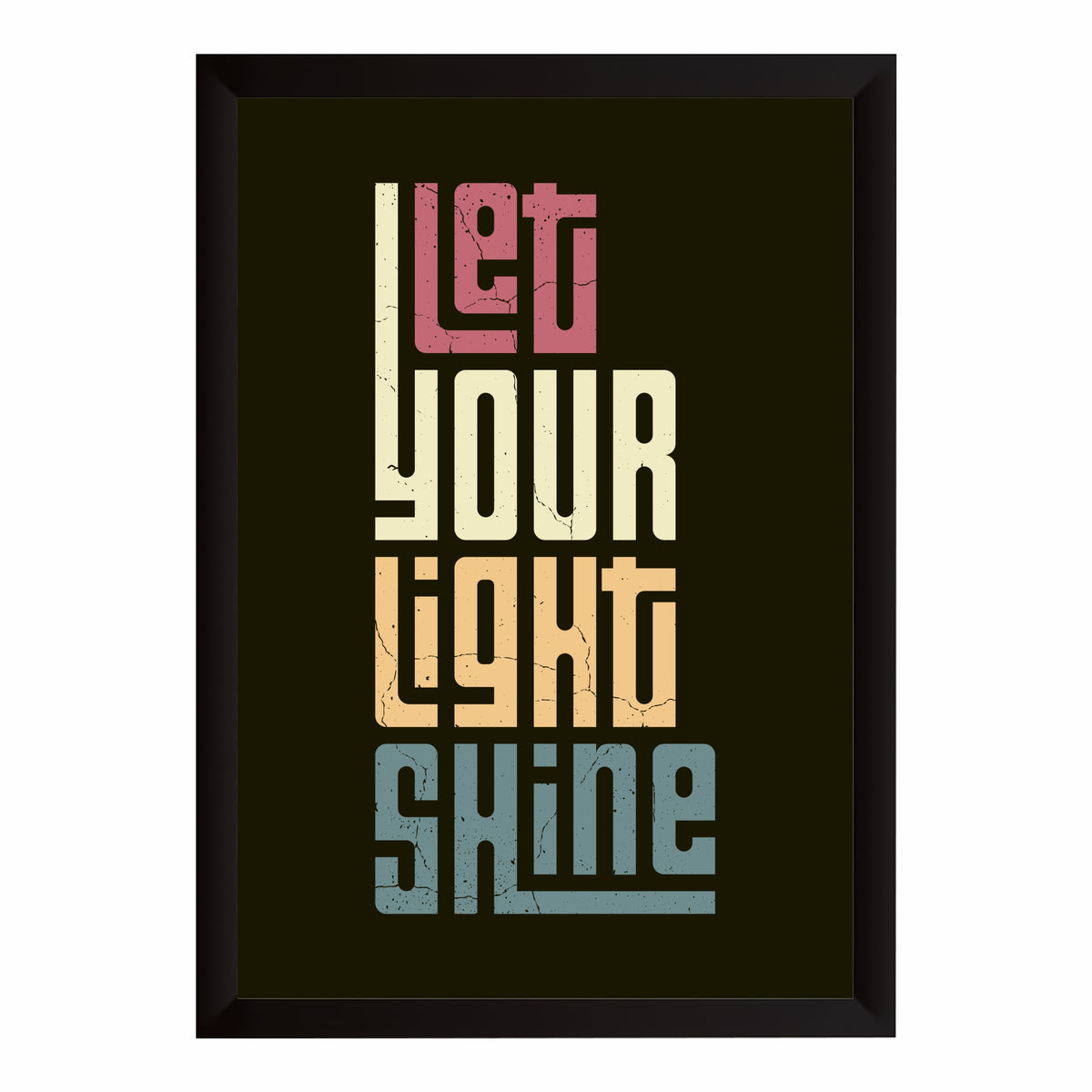 Let Your Light Shine Wall Art | Motivational Typography Poster | Inspirational Quote Decor