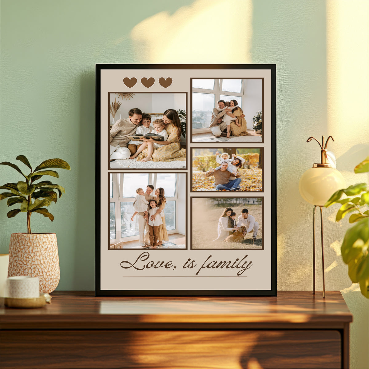 Customized Family Photo Frame | Love Is Family Photo Collage | Personalized Family Wall Art