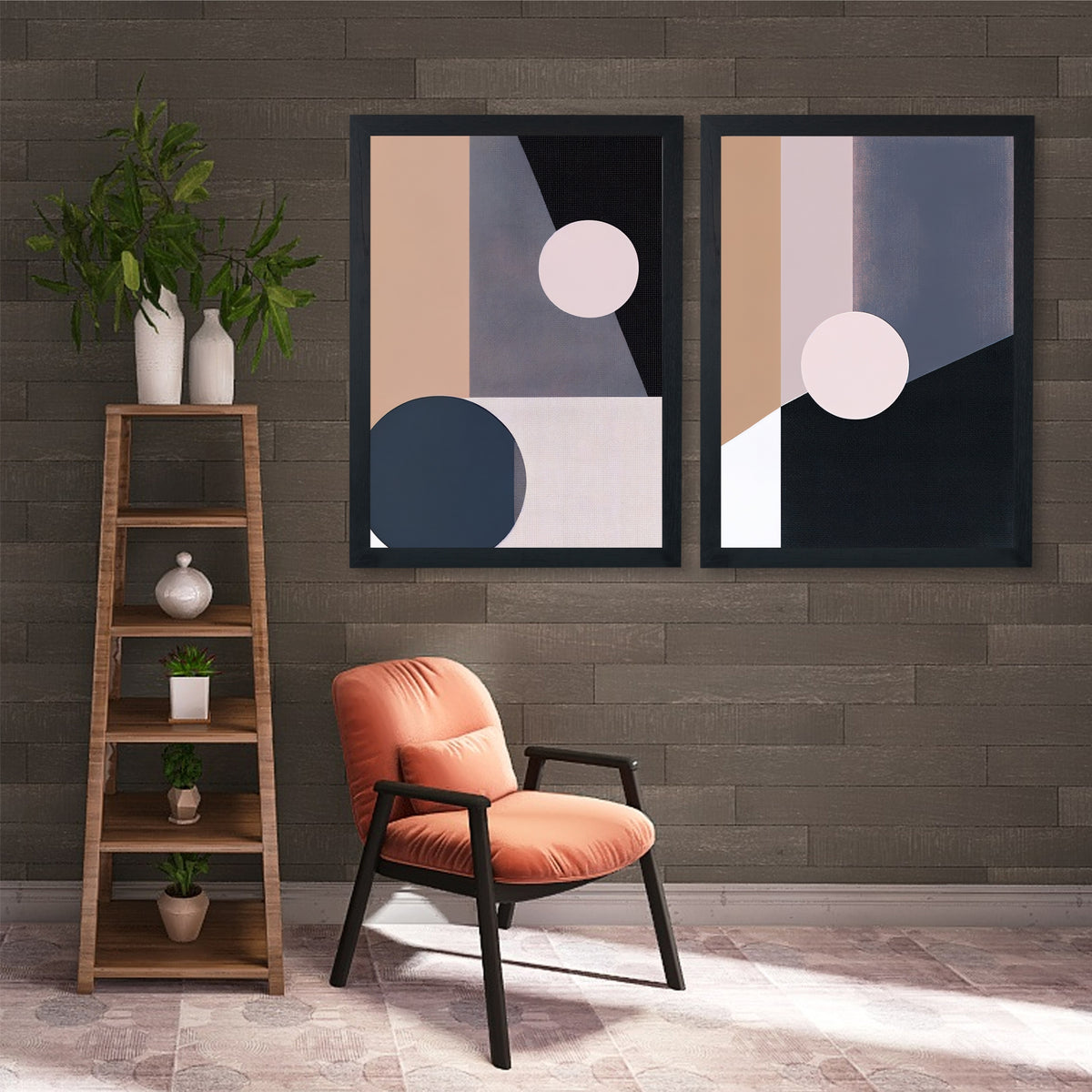Modern Abstract Geometric Wall Art | Neutral Minimalist Decor