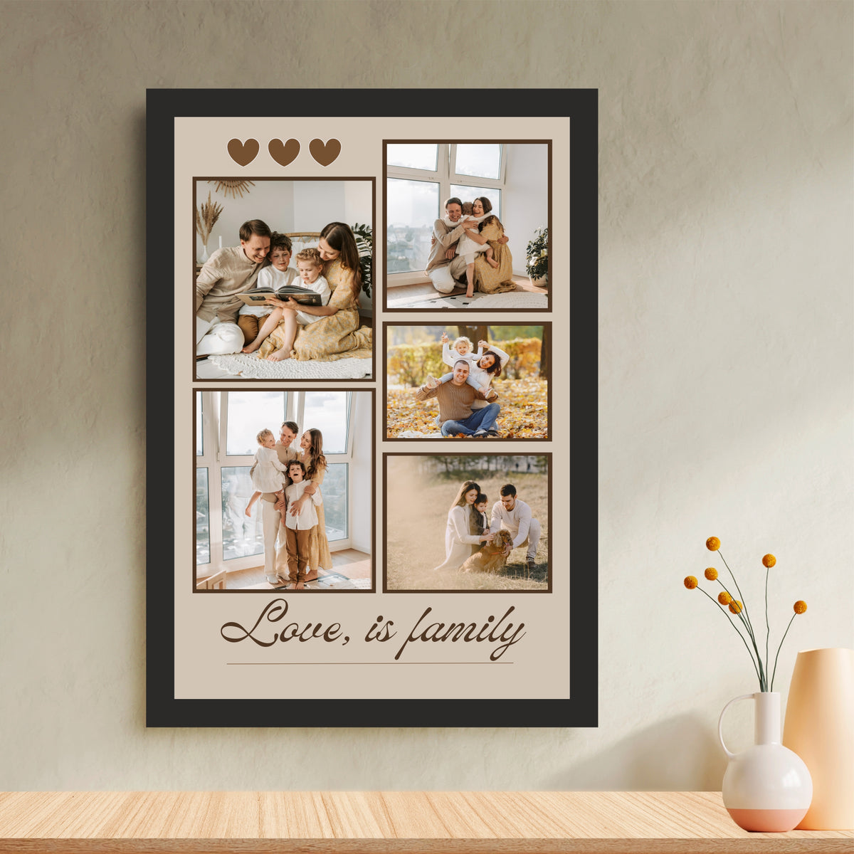 Customized Family Photo Frame | Love Is Family Photo Collage | Personalized Family Wall Art