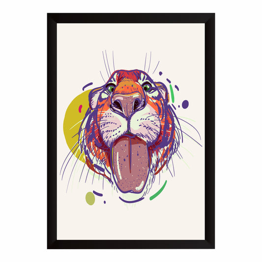 Lion Wall Art | Colorful Abstract Lion Face Artwork | Modern Animal Wall Decor | Framed Wildlife Art