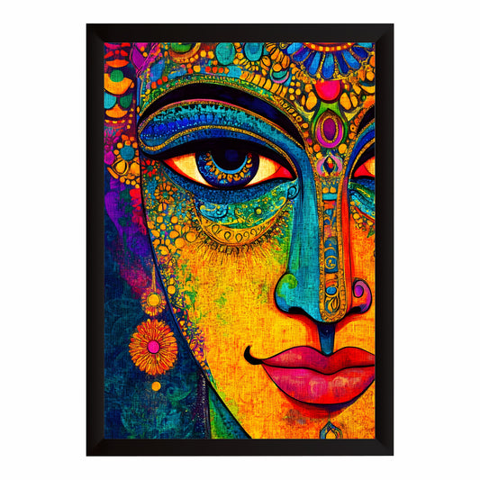 Colorful Woman Face Wall Art | Vibrant Abstract Portrait