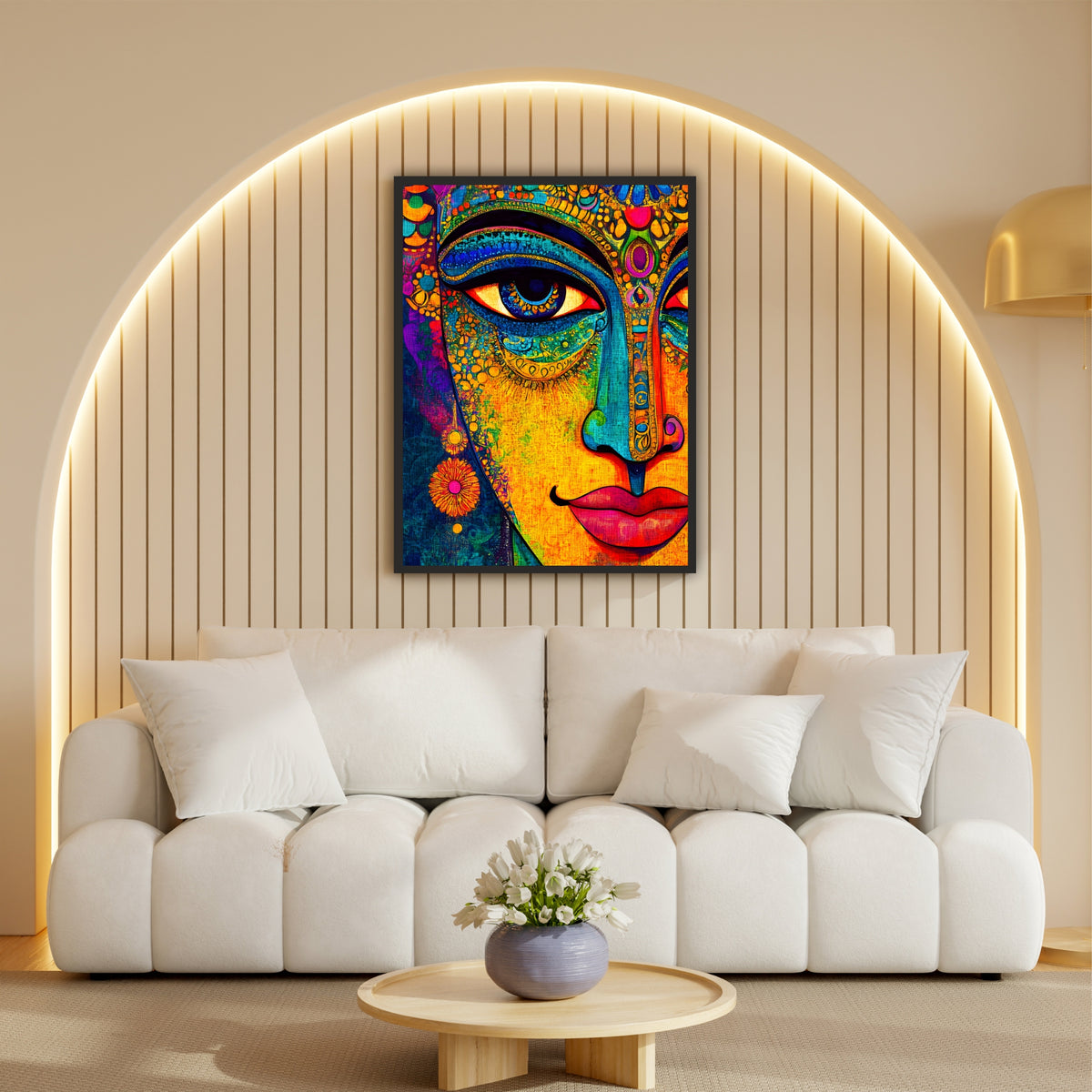 Colorful Woman Face Wall Art | Vibrant Abstract Portrait