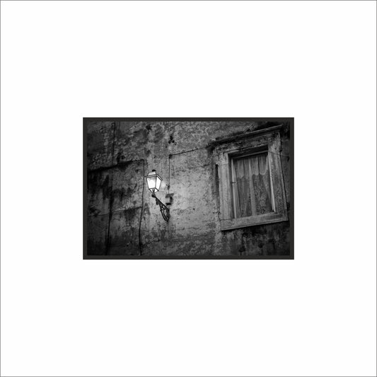 “Silent Window – Vintage Noir Frame” 🕯️🏚️
