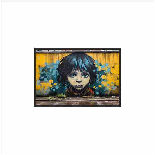 “Urban Innocence Wall Art Photo Frame – Street Art Portrait Frame”