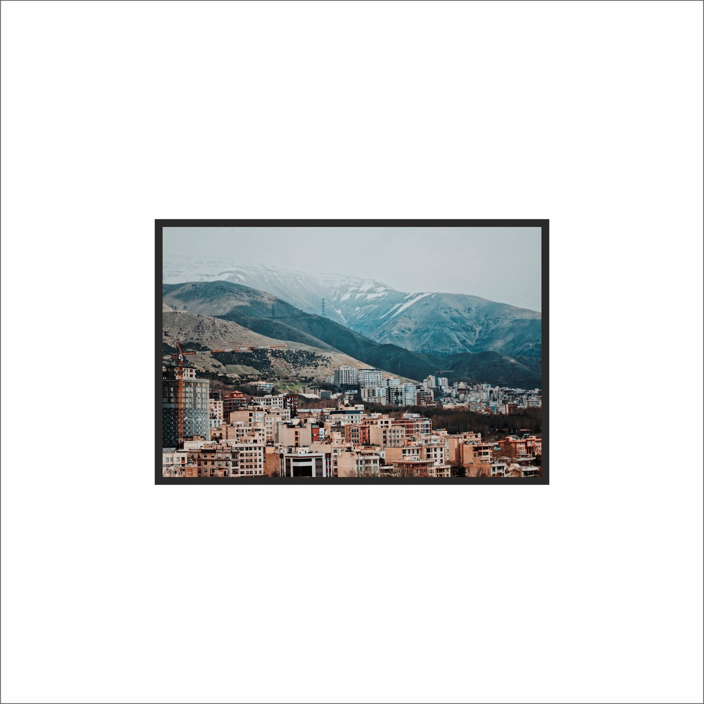 “Skyline Slopes – Mountain Cityscape Frame” 🏙️🏔️