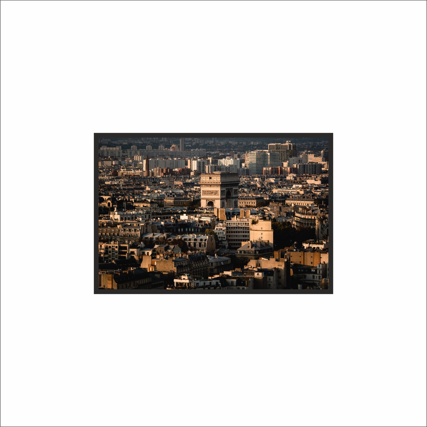 “Golden Arc – Sunset Cityscape Frame” 🌆🖤