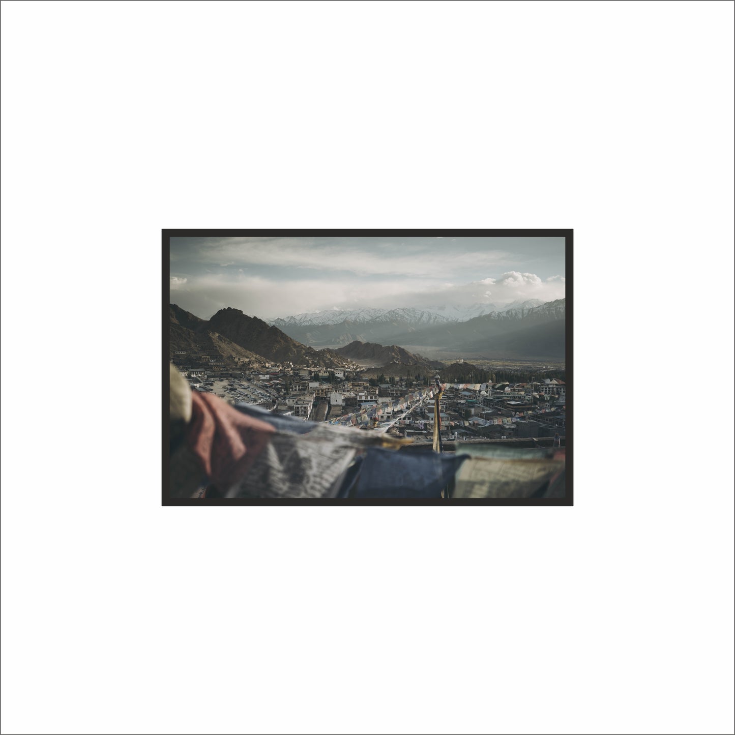 “Himalayan Calm – Mountain Prayer Flags Frame” 🏔️🛕