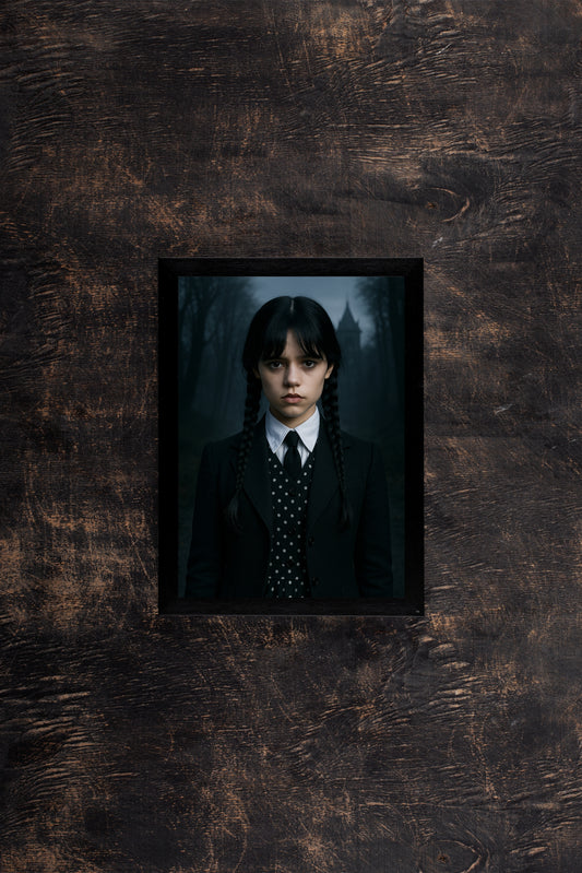 “The Shadowed Prodigy – Gothic Mystery Portrait Frame” 🖤🌙
