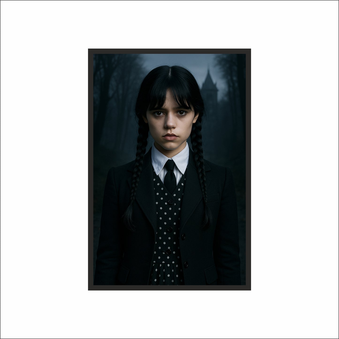 “The Shadowed Prodigy – Gothic Mystery Portrait Frame” 🖤🌙