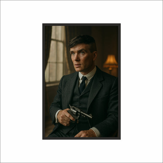 “The Iron Strategist – Vintage Gangland Portrait Frame” 🖤🔫
