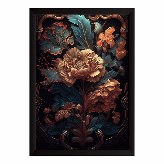 Luxury Floral Wall Art | Dark Vintage Botanical Flower Artwork