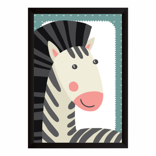 Cute Zebra Wall Art | Baby Zebra Kids Poster | Safari Animal Nursery Room Decor