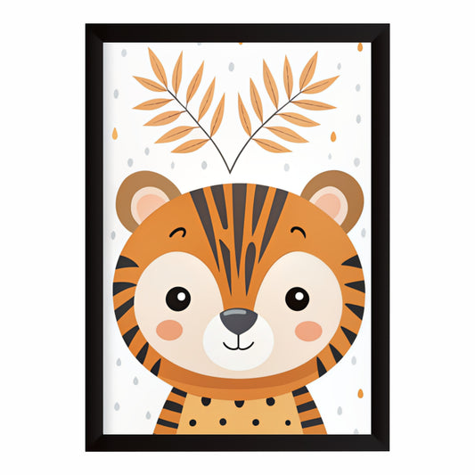 Cute Tiger Wall Art | Baby Tiger Kids Poster | Safari Animal Nursery Room Decor