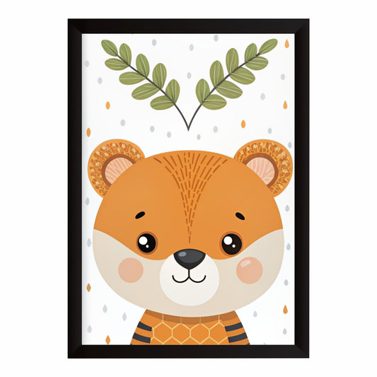 Cute Tiger Wall Art | Baby Tiger Kids Poster | Safari Animal Nursery Room Decor