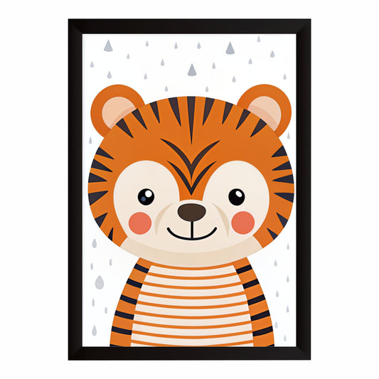 Cute Tiger Wall Art | Baby Tiger Kids Poster | Safari Animal Nursery Room Decor