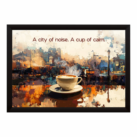 Cup of Calm Wall Art | Coffee Canvas Print | Modern Café Kitchen Decor