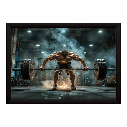 Deadlift Power Wall Art | Heavy Weight Gym Canvas | Fitness Decor