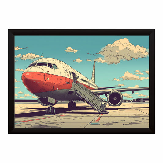Vintage Airplane Airport Wall Art | Retro Aviation Travel Poster