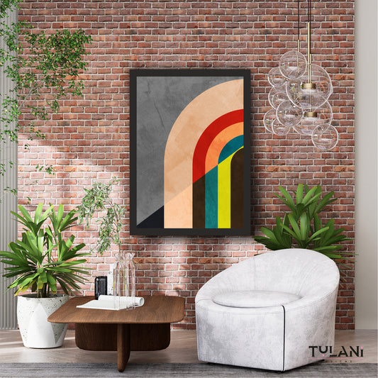 Abstract Geometric Wall Art | Modern Arch Canvas | Colorful Minimal Decor