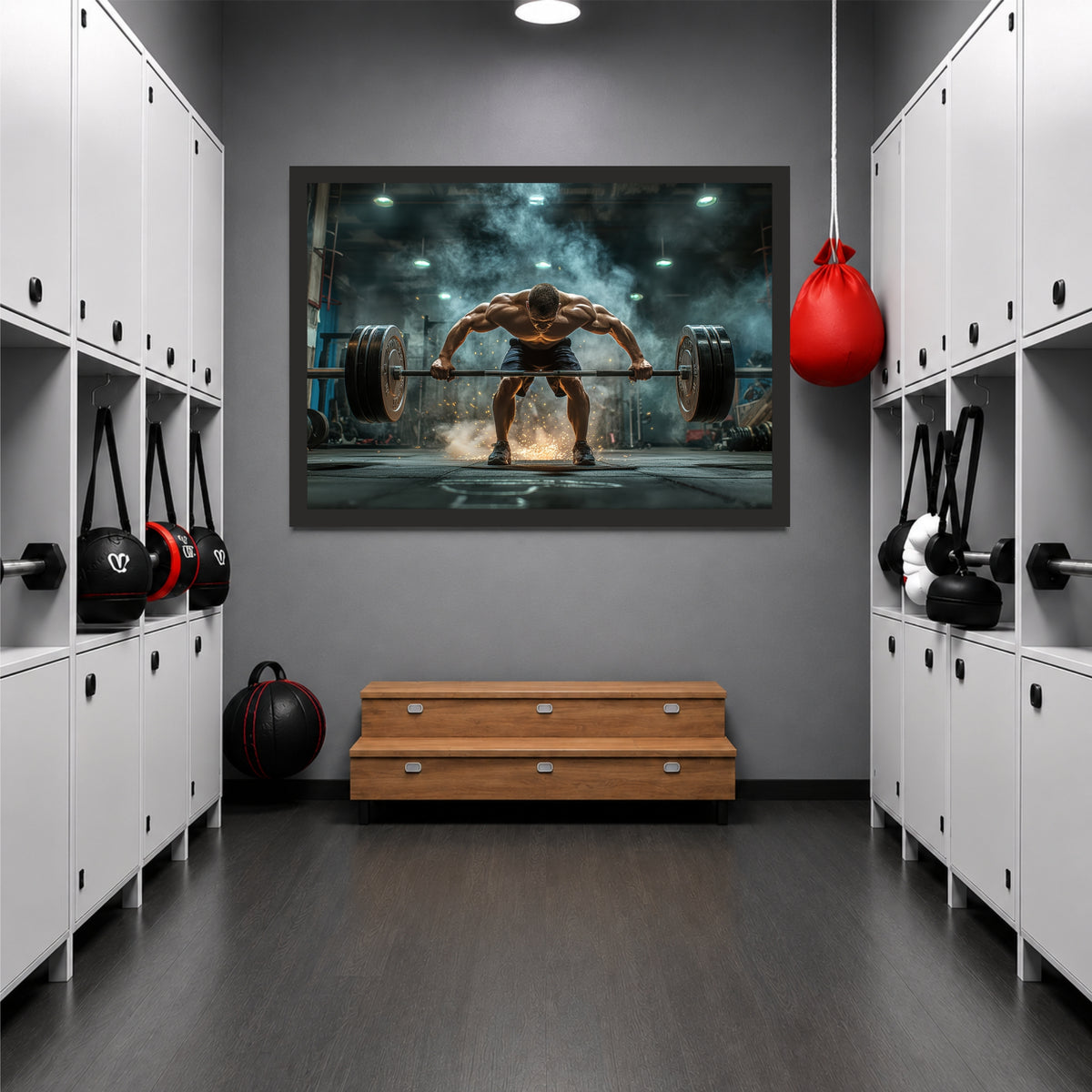 Deadlift Power Wall Art | Heavy Weight Gym Canvas | Fitness Decor