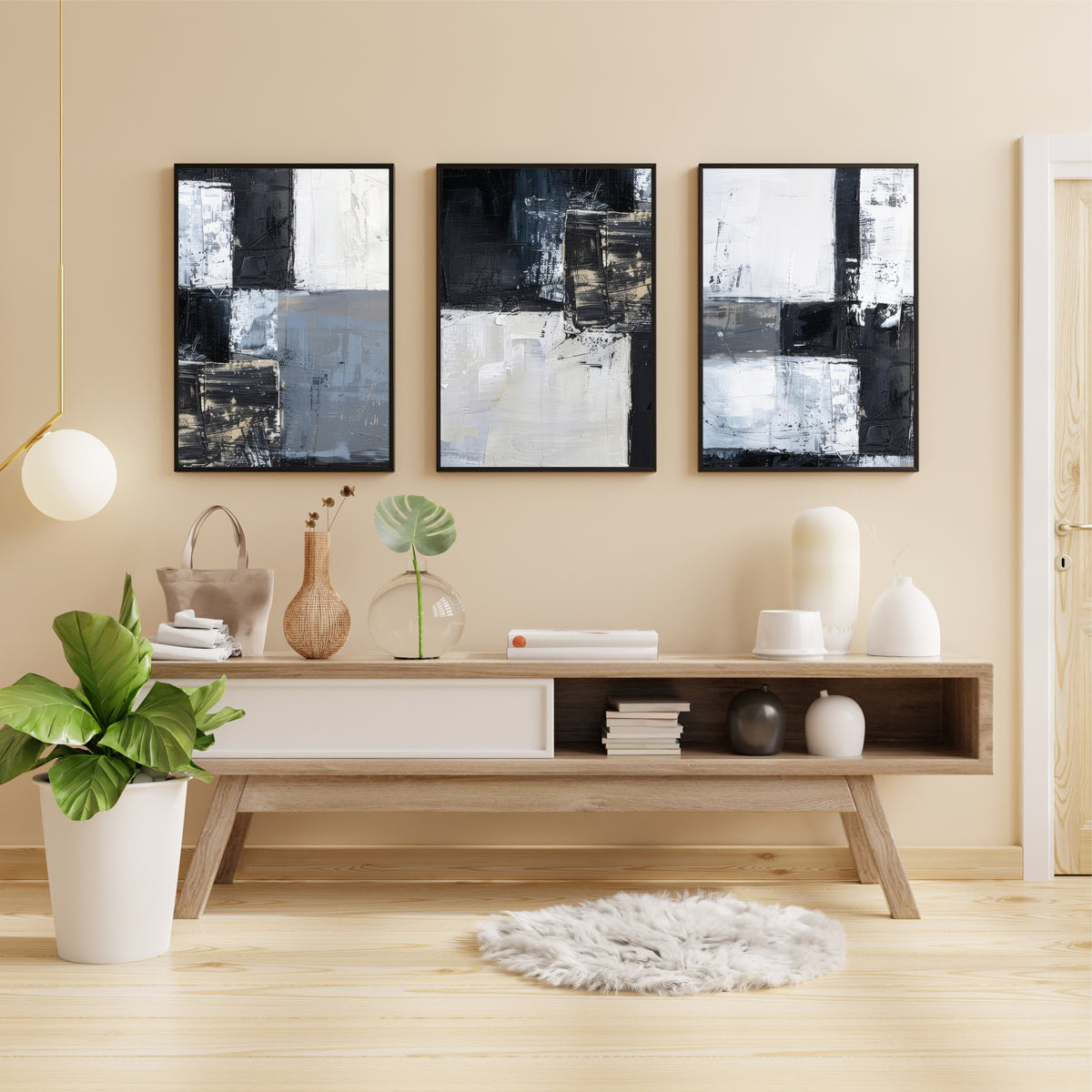 Abstract Textured Wall Art Set of 3 | Modern Decor