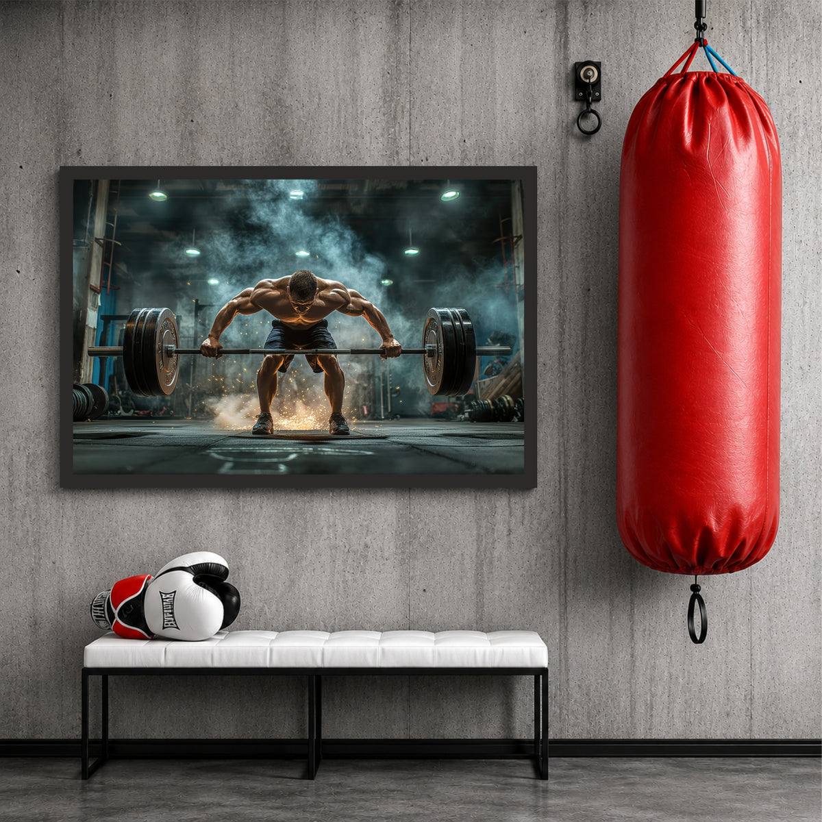 Deadlift Power Wall Art | Heavy Weight Gym Canvas | Fitness Decor
